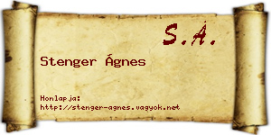 Stenger Ágnes névjegykártya